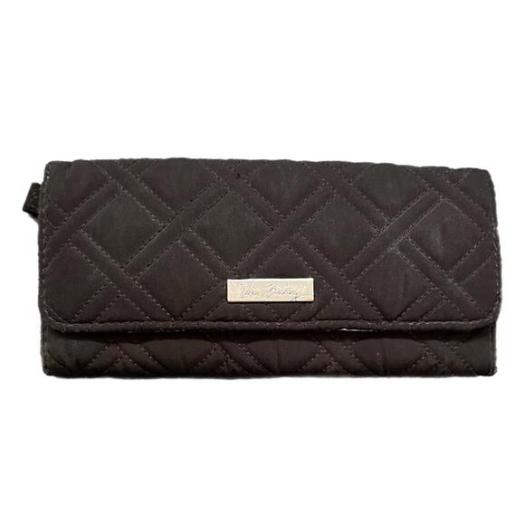 Vera Bradley Black Quilted Wallet. 4”X8.5” - Picture 1 of 5